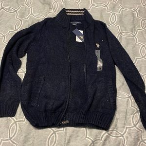 NWT US Polo assn zip up acrylic sweater men’s size small